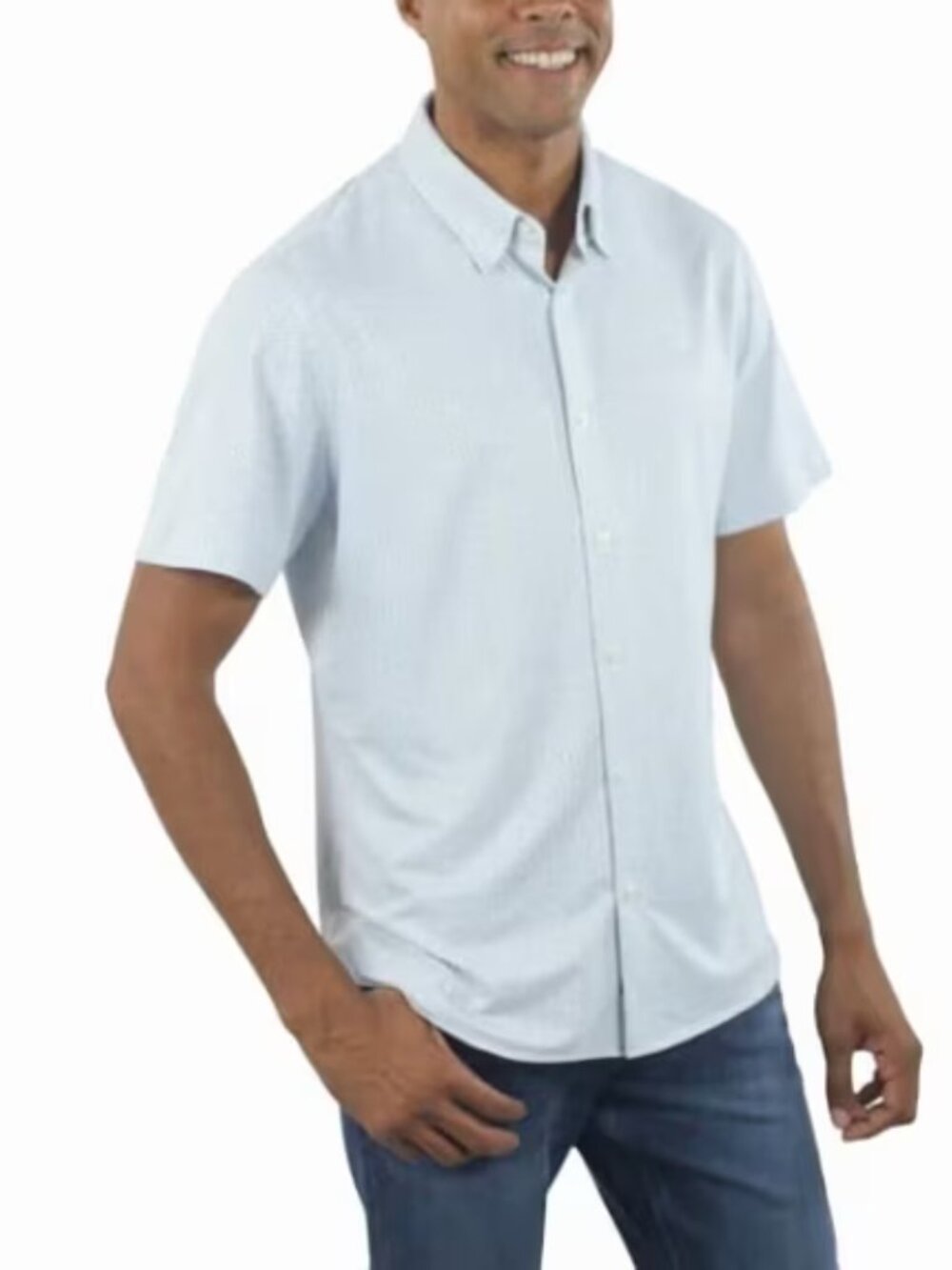 Jachs NY Men's Lightweight Short Sleeve Woven Button Front Shirt,  XL